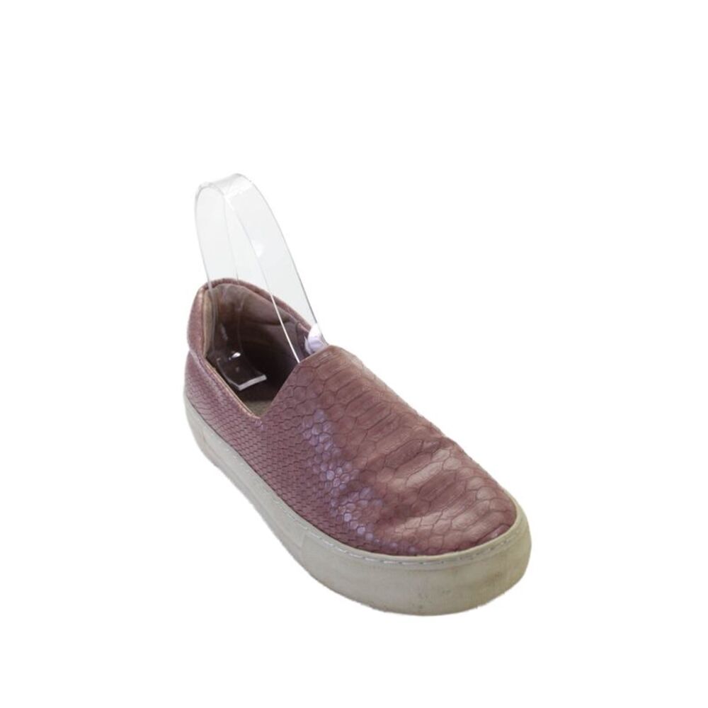 J Slides Women's Round Toe Leather Rubber Sole Loafers Pink Size 5